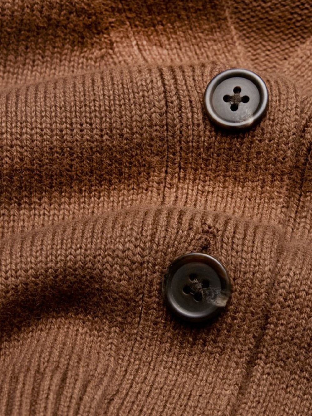 Sunday Best Bianca Cardigan Cognac Organic Cotton V Neck Button Up Extra Small - Picture 3 of 5